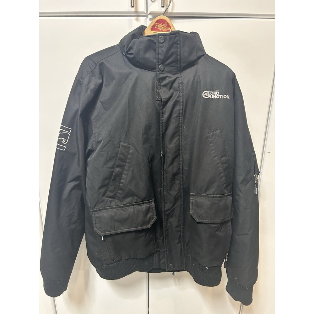 Ecko Unltd Function All Weather Bomber Jacket Mens XL Y2K Vintage Black Outdoor